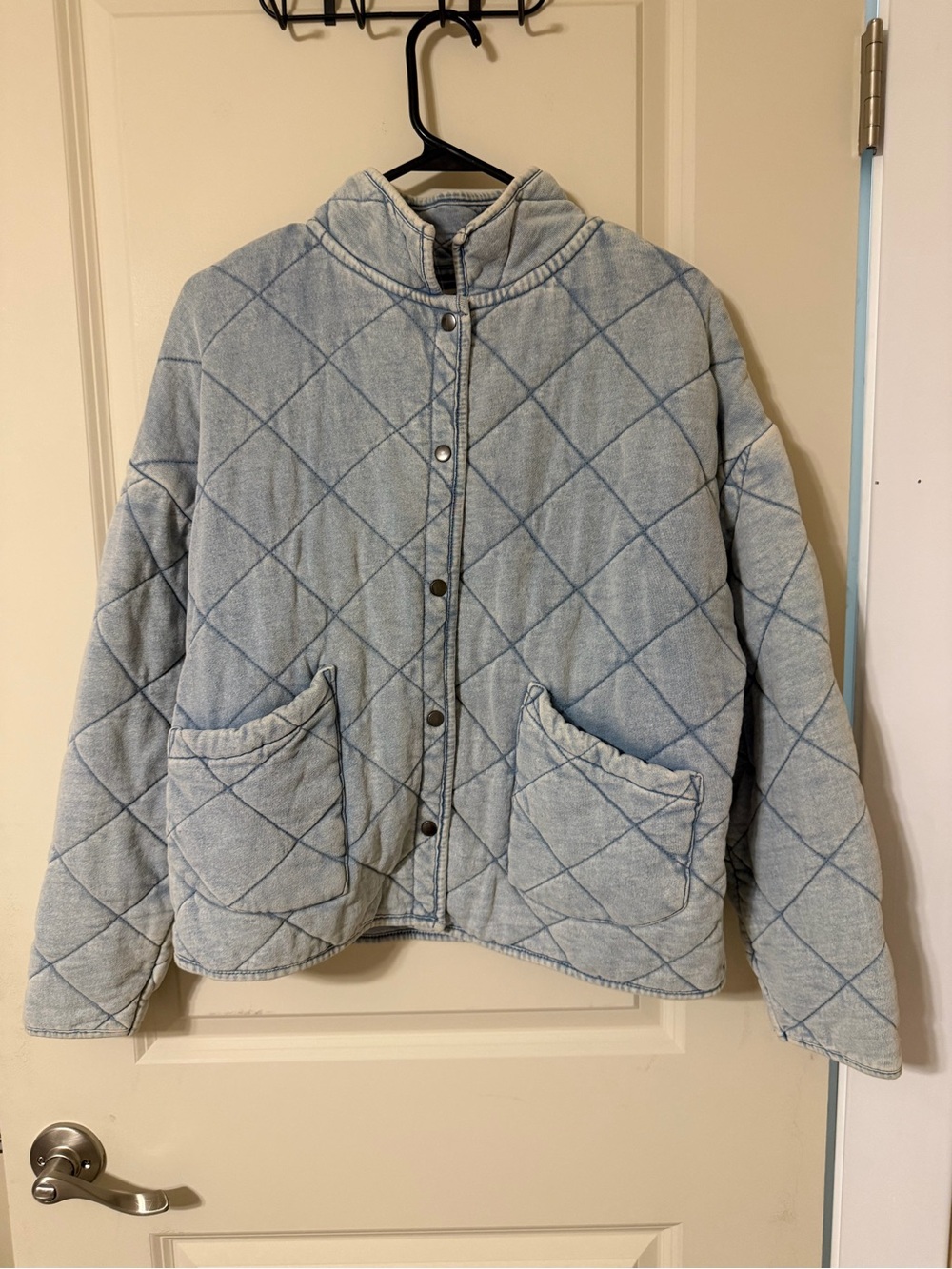 Z Supply Light Blue Quilted Puffer Jacket